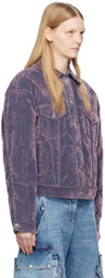 MSGM Purple Flocked Denim Jacket