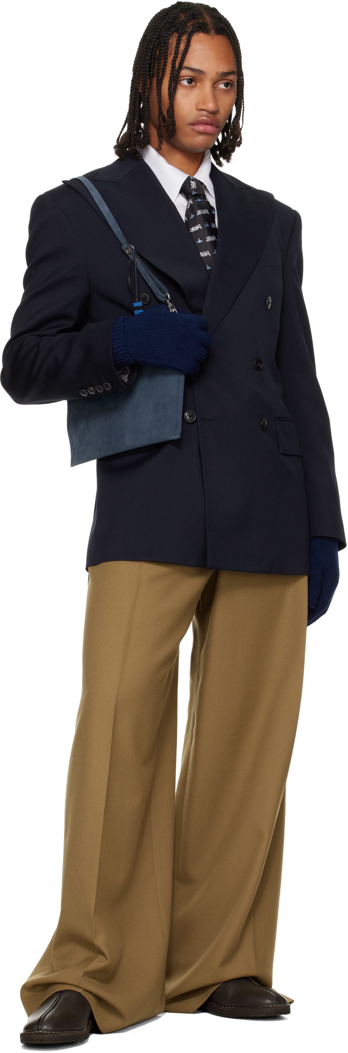 Vivienne Westwood Navy Sporty Gloves