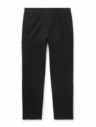 James Perse - Tapered Garment-Dyed Cotton and Hemp-Blend Trousers - Black