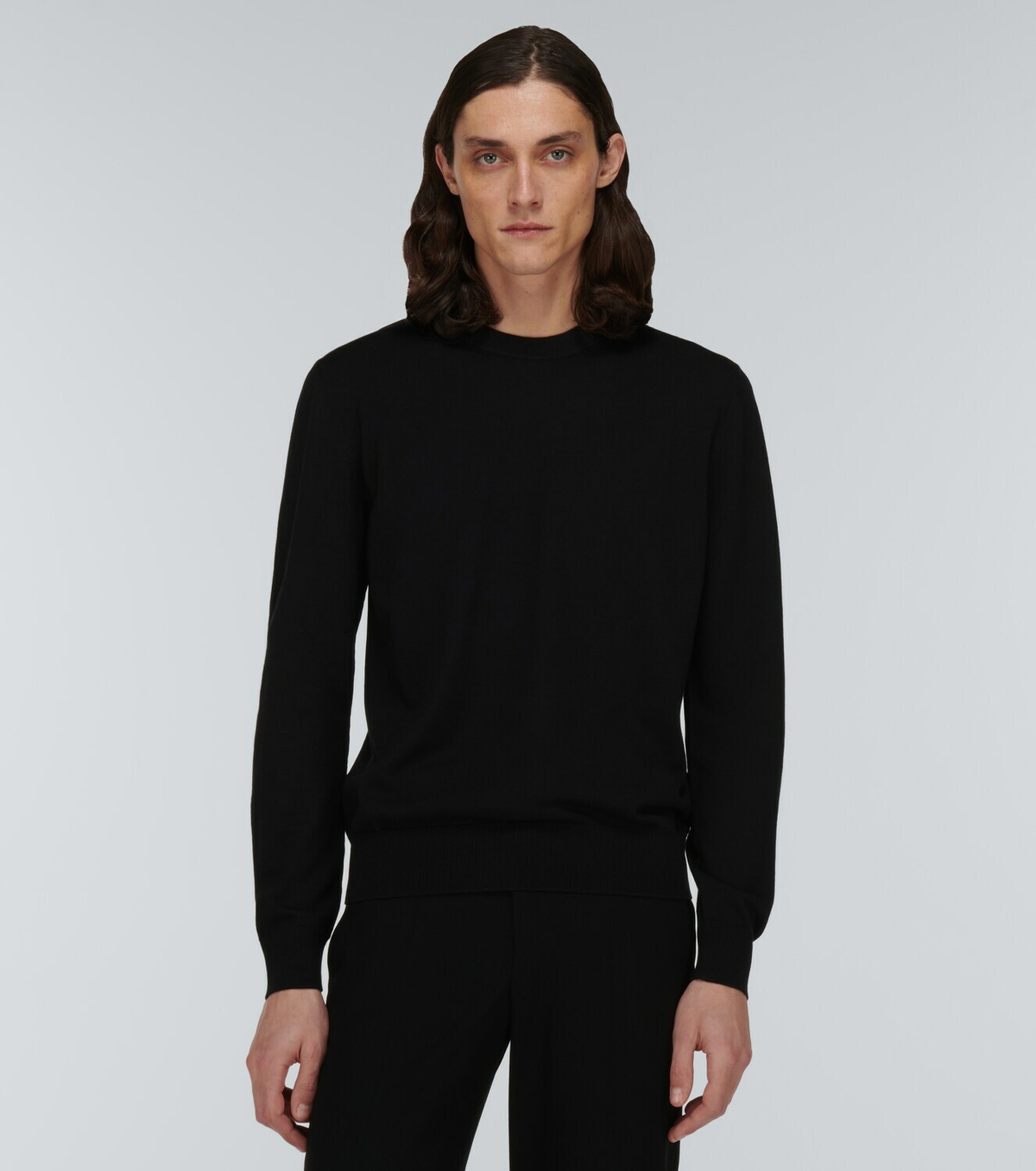 Berluti Leather-trimmed wool sweater