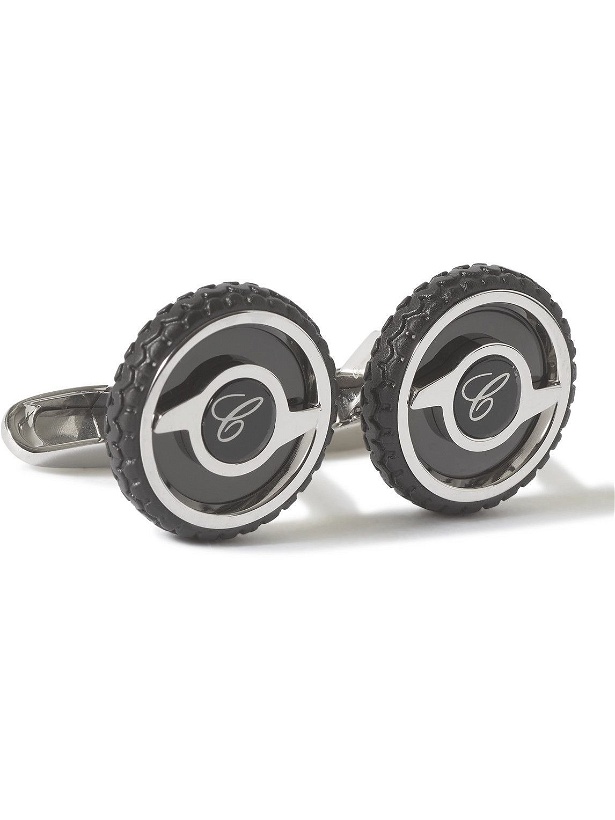Photo: Chopard - Mille Miglia Engraved Stainless Steel and Rubber Cufflinks