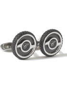 Chopard - Mille Miglia Engraved Stainless Steel and Rubber Cufflinks