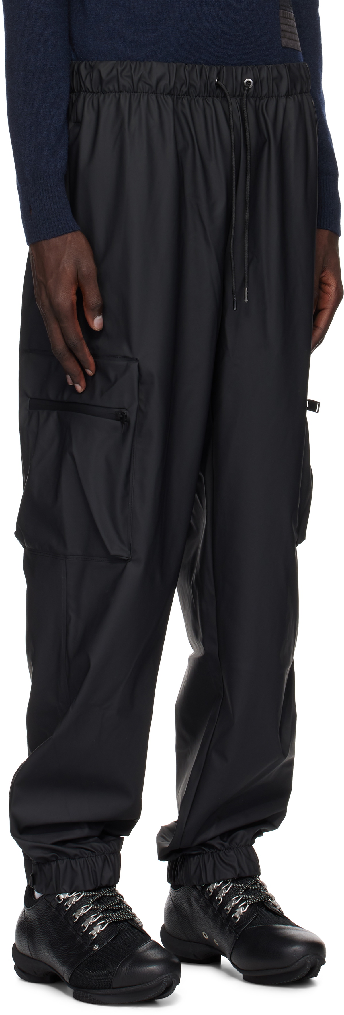 RAINS Black Regular Cargo Rain Pants