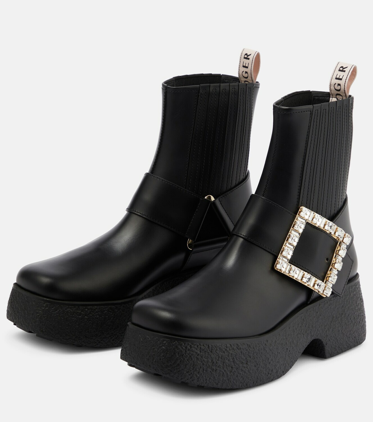 Roger Vivier Viv' Rangers leather Chelsea boots