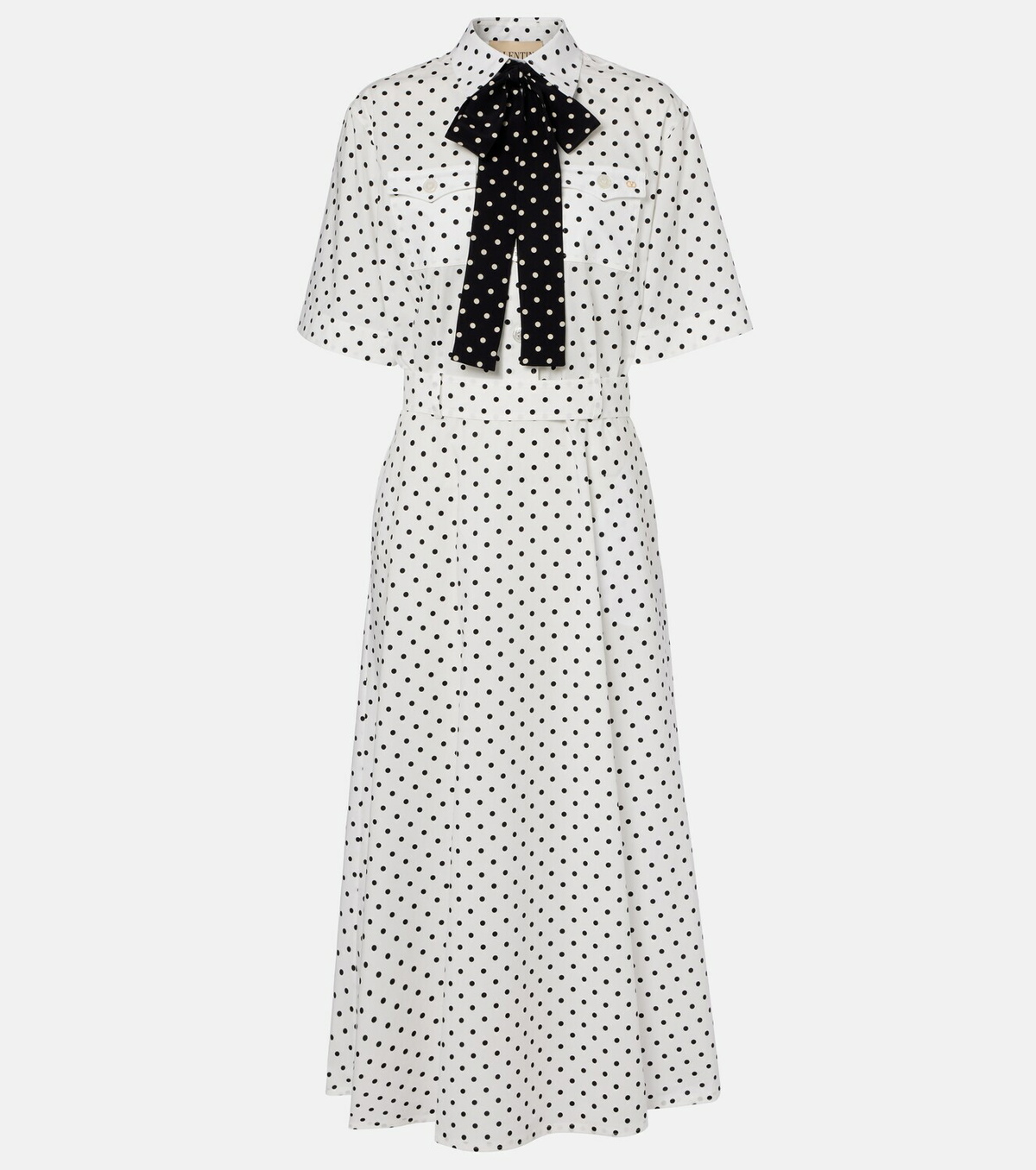 Valentino Polka-dot cotton poplin midi dress