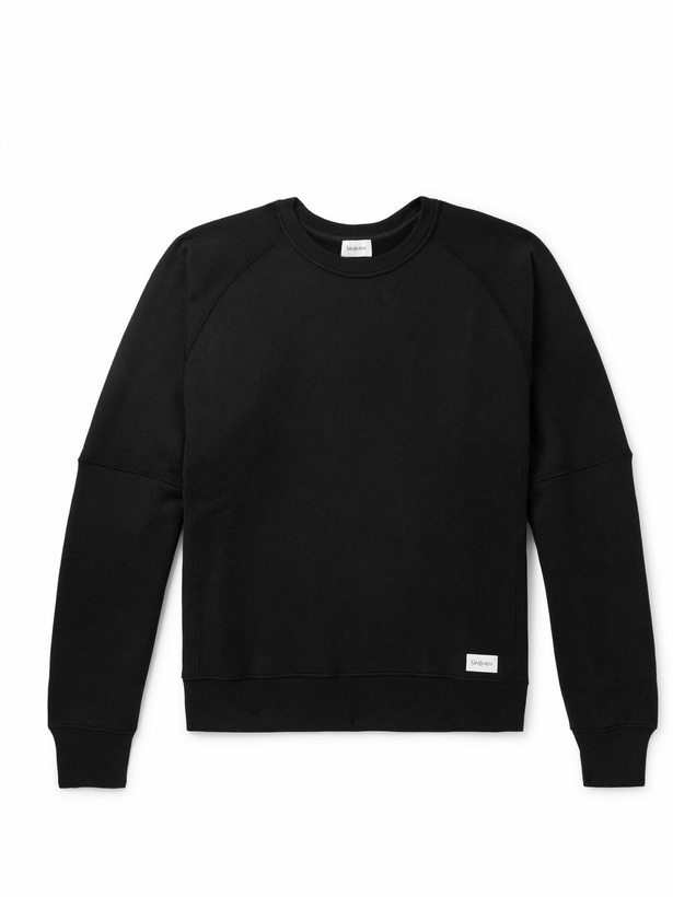 Photo: SAINT LAURENT - Cotton-Jersey Sweatshirt - Black