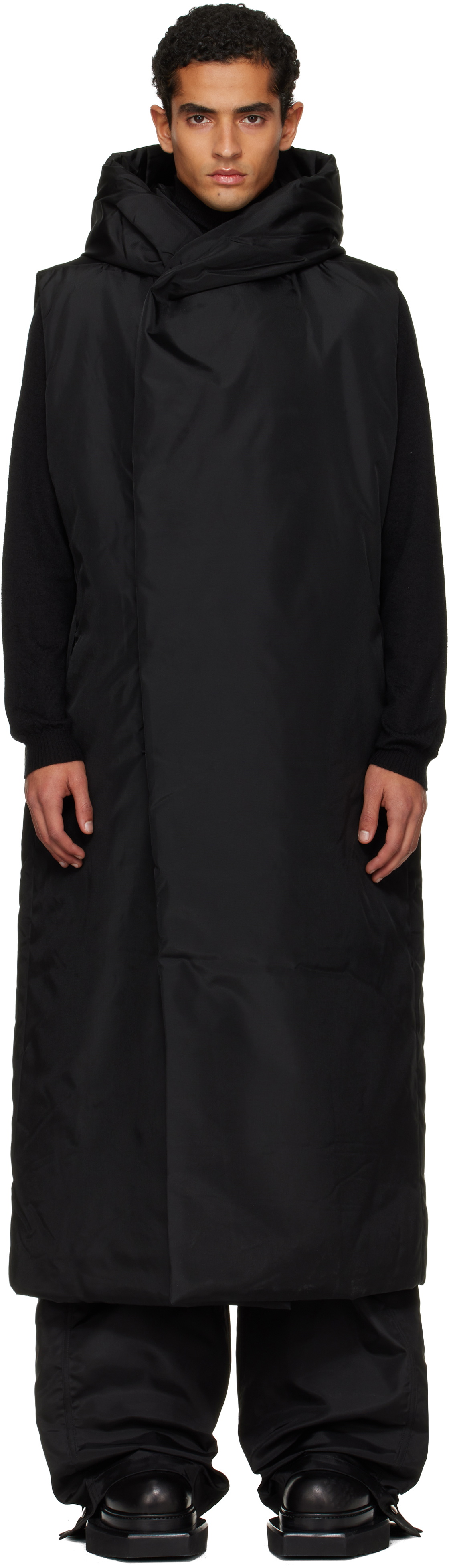 Rick Owens DRKSHDW Black Concordians Hooded Vest