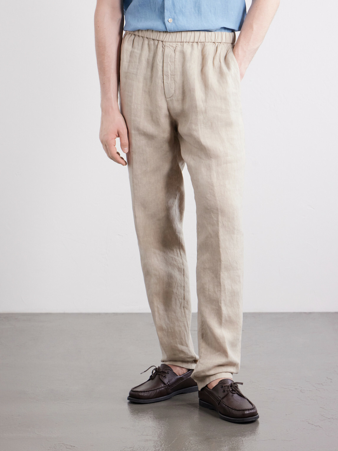 Boglioli - Tapered Linen Trousers - Neutrals