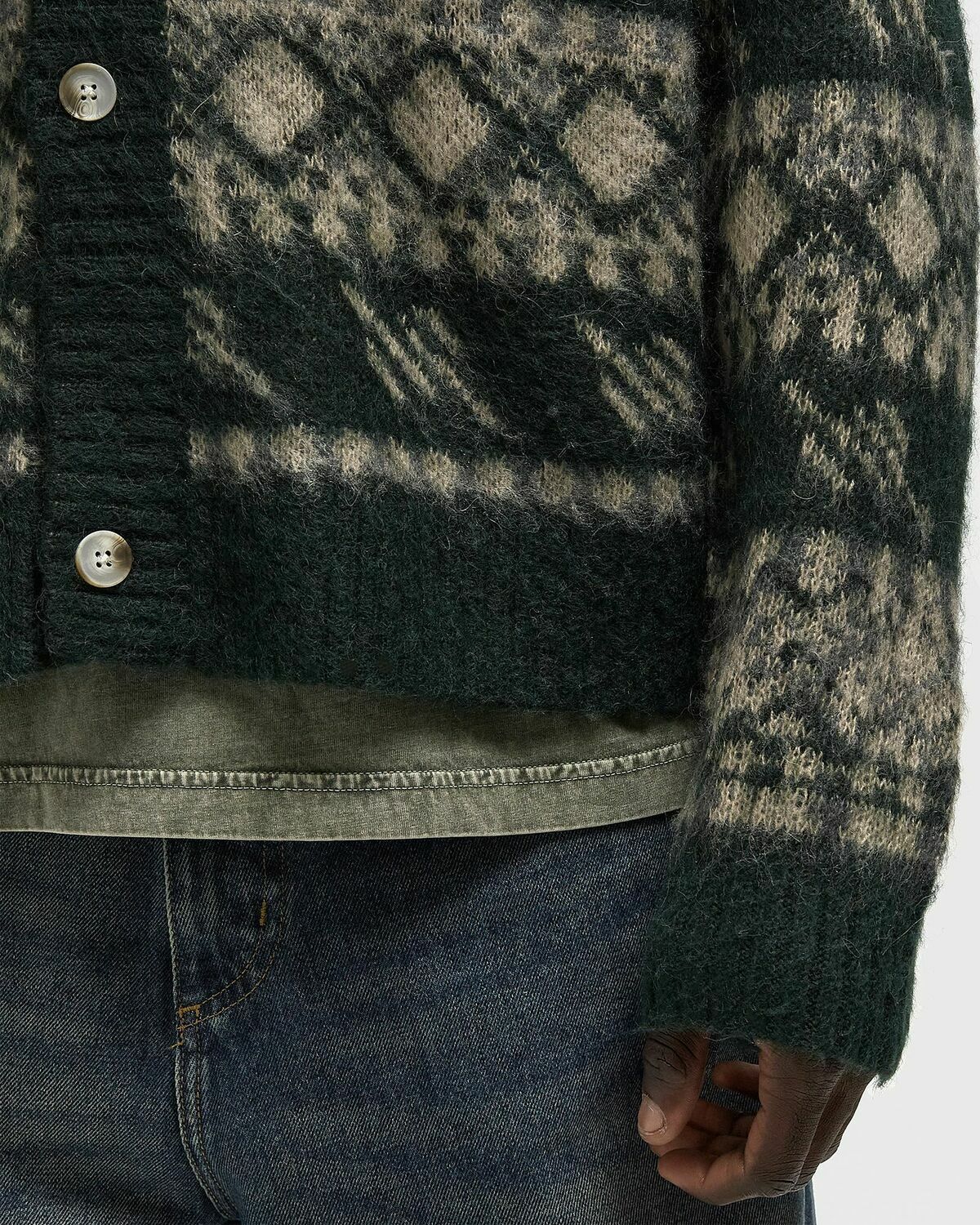 Daily Paper Pattern check cardigan Green Mens Zippers & Cardigan