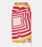 Dries Van Noten Printed silk wrap skirt