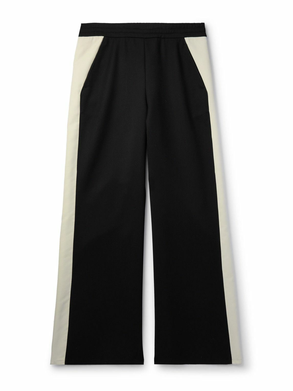 Alexander McQueen - Straight-Leg Logo-Embroidered Two-Tone Twill Track Pants - Black