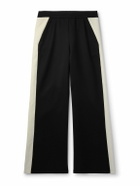 Alexander McQueen - Straight-Leg Logo-Embroidered Two-Tone Twill Track Pants - Black