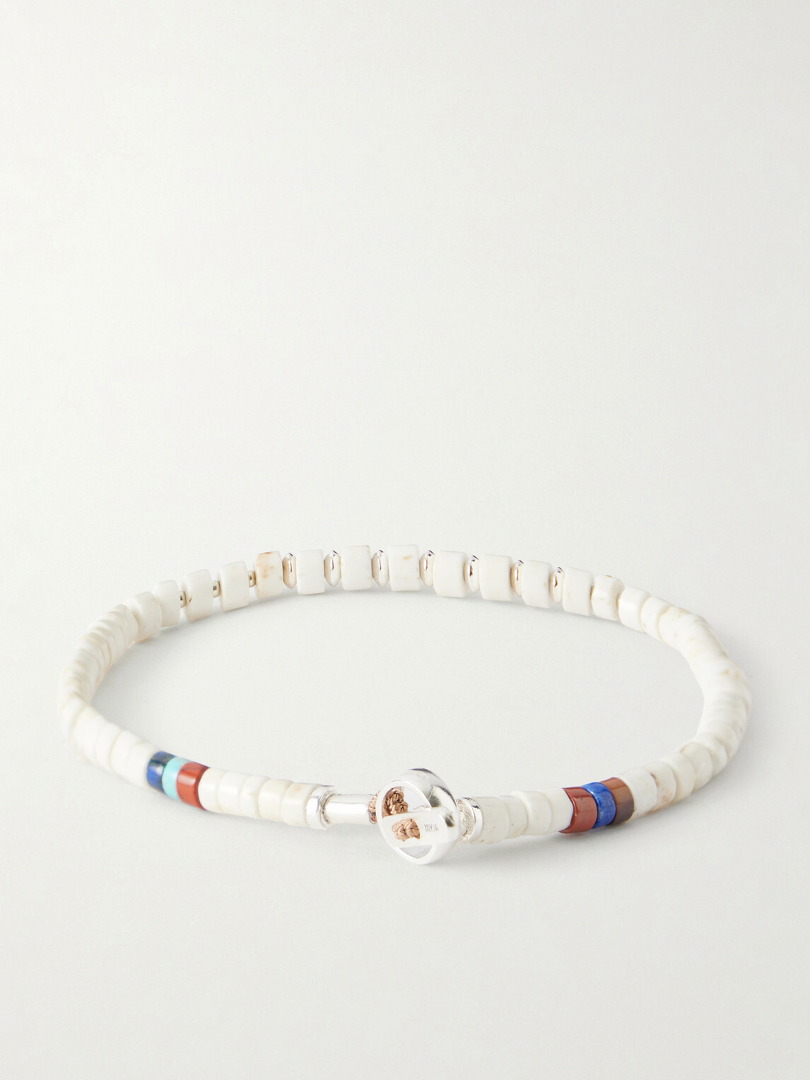 Mikia - Sterling Silver Magnesite Beaded Bracelet - White
