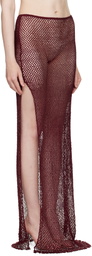 Mirror Palais Burgundy Crochet Tunic Maxi Skirt