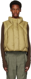 Entire Studios Beige Grid Down Vest