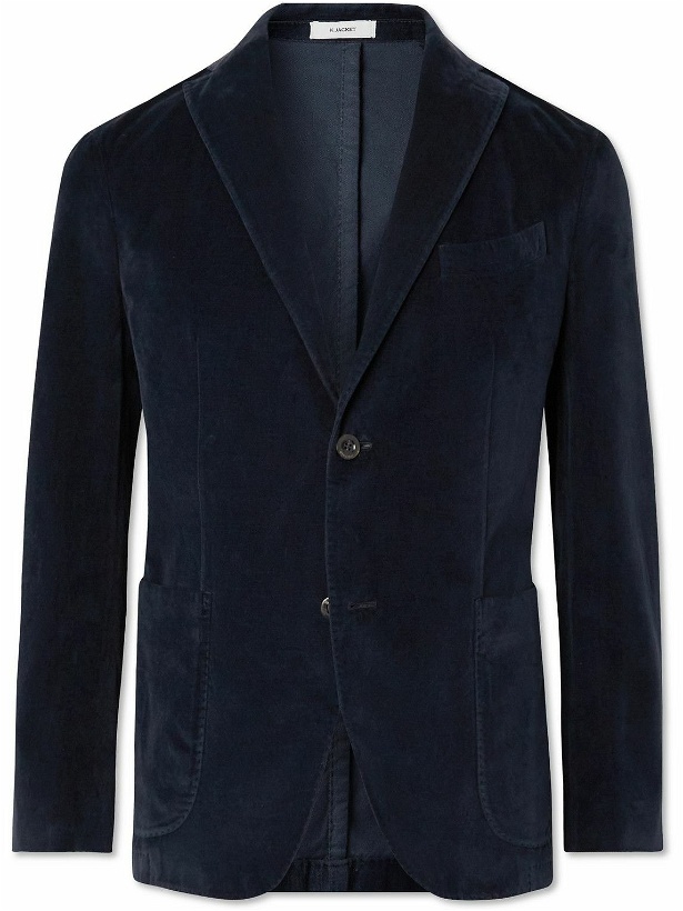 Photo: Boglioli - Slim-Fit Cotton-Velvet Suit Jacket - Blue