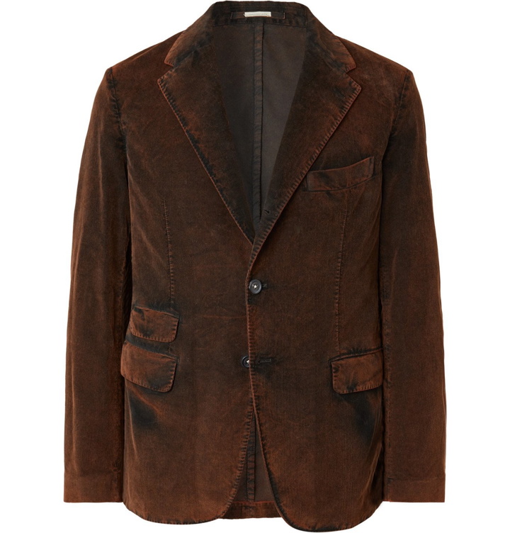 Photo: Massimo Alba - Unstructured Cotton-Corduroy Blazer - Brown