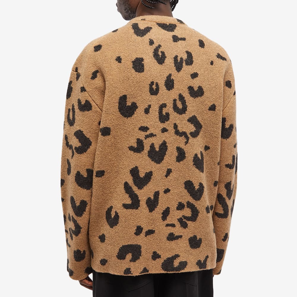 Jil Sander Men's Leopard Mohair Crew Knit in Open Beige