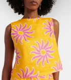 Cala de la Cruz Avelino printed linen crop top