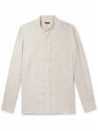 Rubinacci - Grandad-Collar Linen Shirt - Neutrals