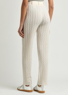 Guest In Residence Cable-knit Straight-leg Cashmere Trousers Cream