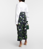 Oscar de la Renta Floral cotton poplin culottes