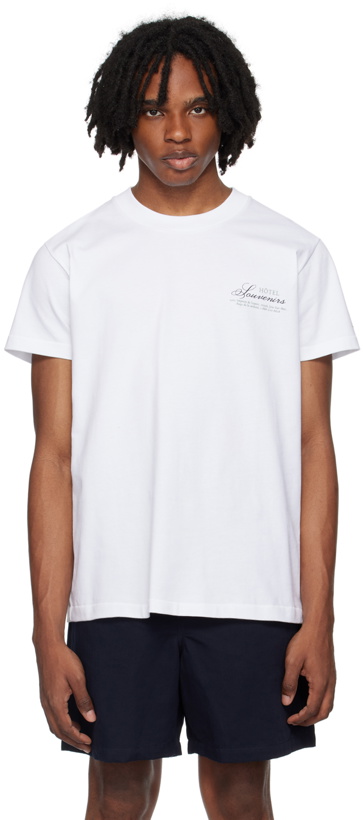 Photo: A.P.C. White JJJJound Edition 'Hôtel Souvenirs' T-Shirt