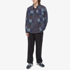 Corridor Men's Patchwork Plaid Shirt in Navy