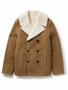 Yves Salomon - Double-Breasted Shearling Peacoat - Brown