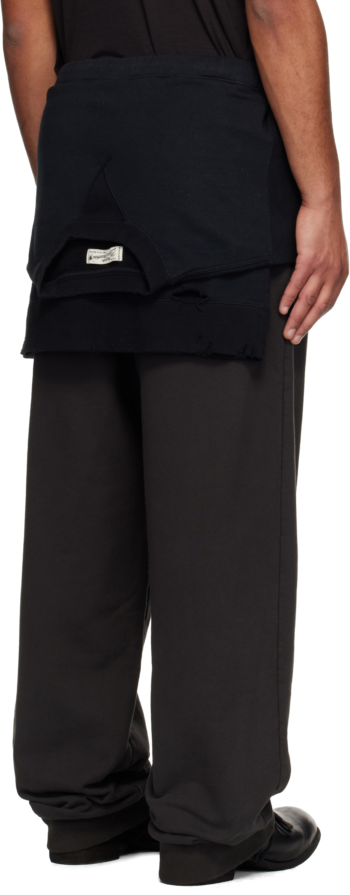 Maison MIHARA YASUHIRO Black Sweatshirt Combined Sweatpants