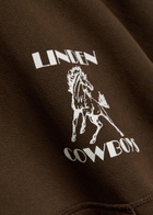 Cherry Los Angeles Cowboys Printed Hooded Cotton Sweatshirt Brown