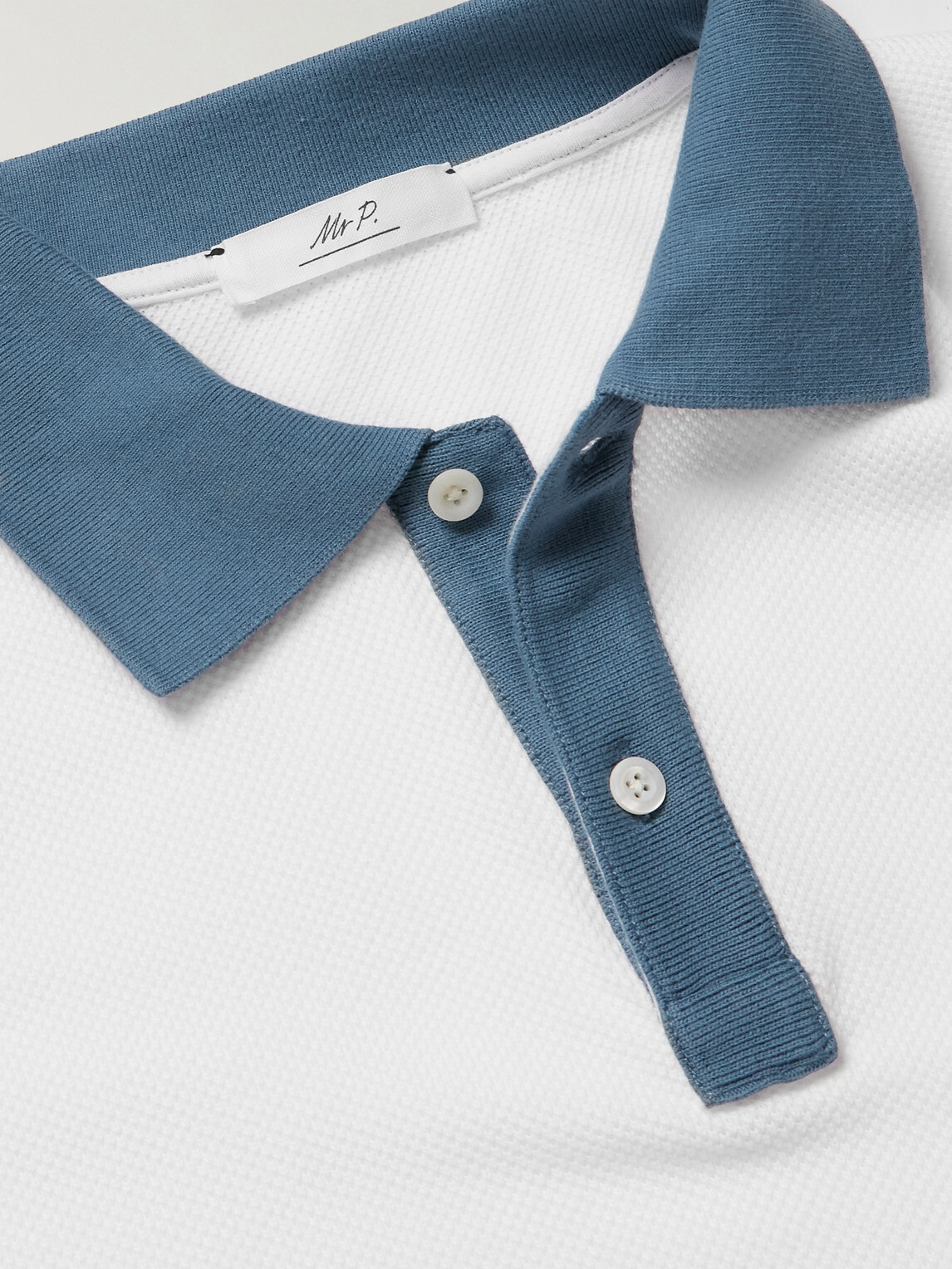 Mr P. - Clubhouse Cotton-Piqué Polo Shirt - White