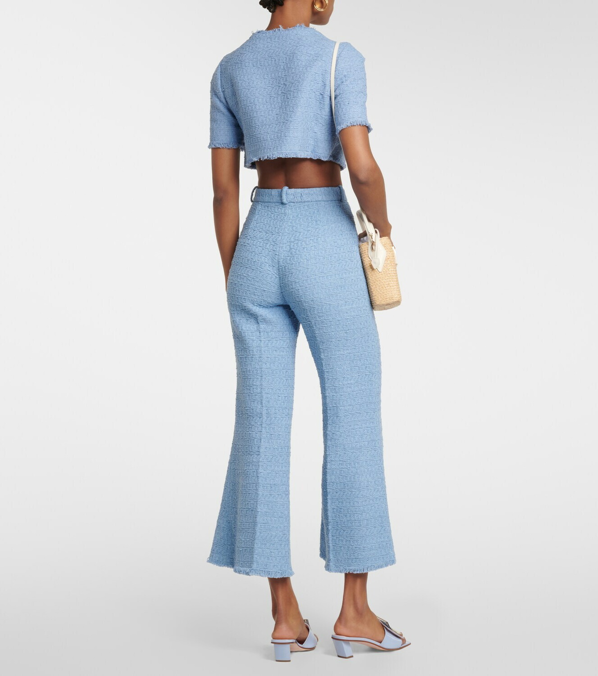 Oscar de la Renta High-rise flared tweed pants