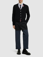 THOM BROWNE - Cable Knit Relaxed V Neck Cardigan