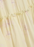 Loveshackfancy Positano Floral-print Georgette Maxi Skirt Yellow