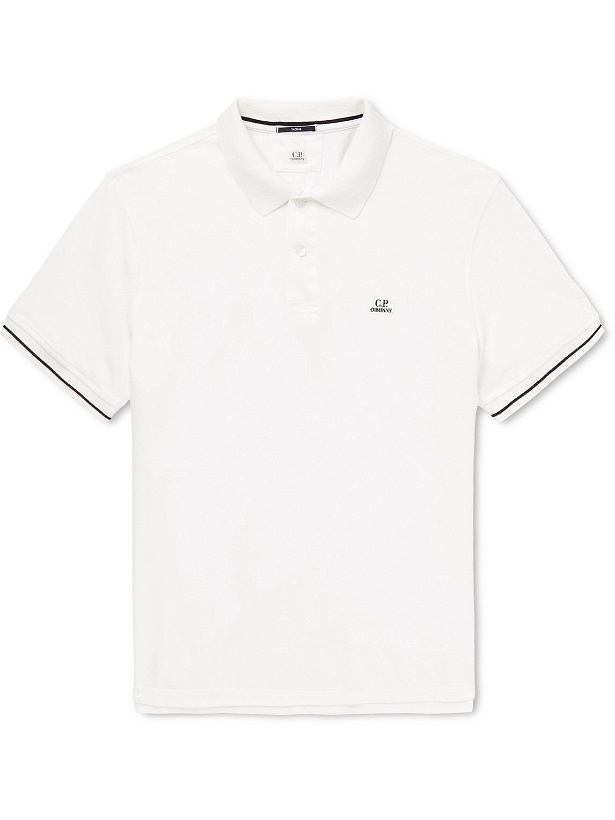 Photo: C.P. Company - Logo-Appliquéd Cotton-Blend Piqué Polo Shirt - White