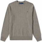 Polo Ralph Lauren Men's Chunky Cotton Knit in Fawn Grey Heather