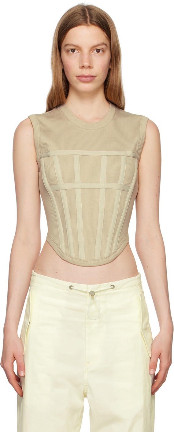 Dion Lee Taupe Corset Tank Top Dion Lee