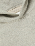 FEAR OF GOD ESSENTIALS - Logo-Flocked Cotton-Blend Jersey Hoodie - Gray