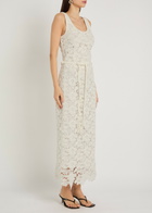 Simkhai Eloise Lace Belted Cotton-blend Maxi Dress Ivory