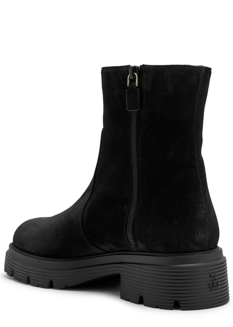 Stuart Weitzman Hudson Suede Chelsea Boots Black