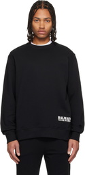 Balmain Black Small 'Balmain' Stamp Printed Sweatshirt