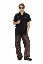 Diesel Jersey polo shirt with check flannel trims - Polos Mens in Black