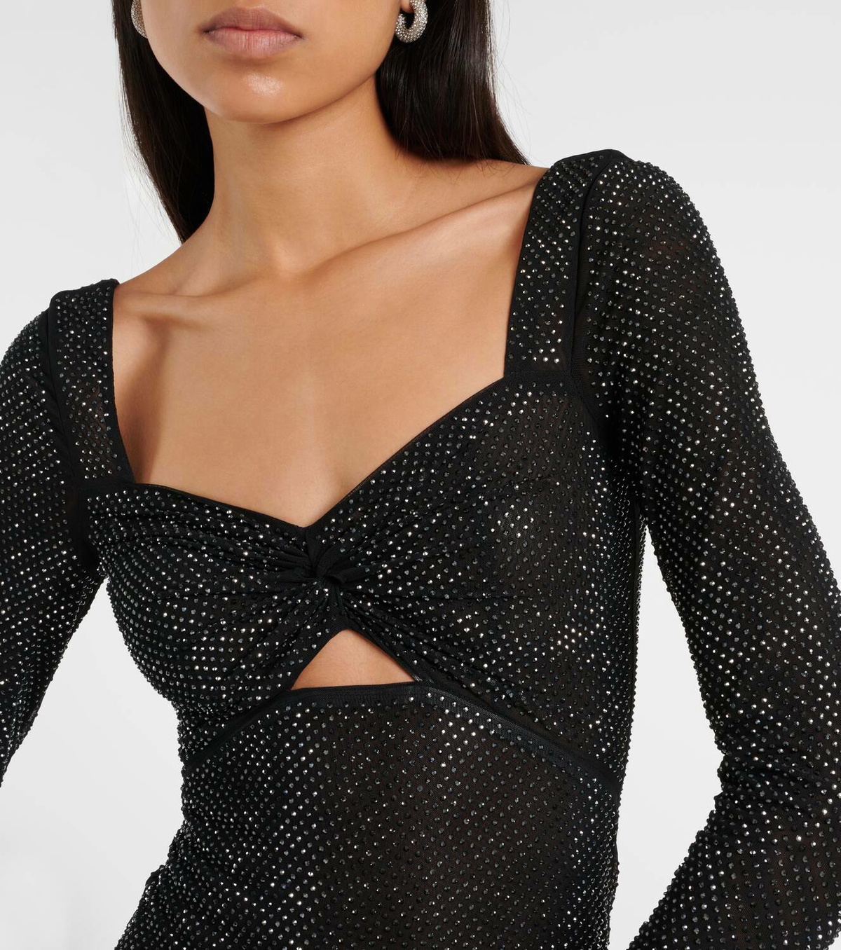 Self-Portrait Crystal-embellished mesh maxi dress Self-Portrait