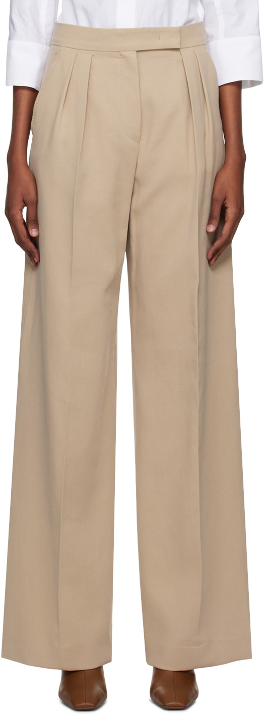 Max Mara Beige Cashmere Blend Trousers Women