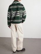 Polo Ralph Lauren - Shawl-Collar Checked Woven Zip-Up Cardigan - Green