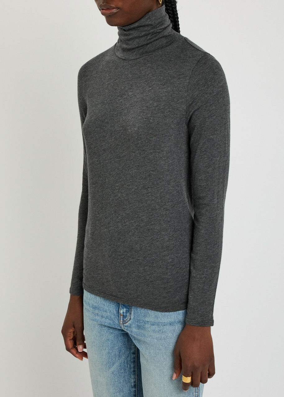 Eileen Fisher Turtle-neck Jersey top Charcoal