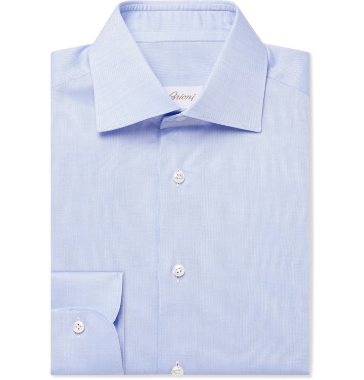 Photo: BRIONI - William Slim-Fit Cutaway-Collar Cotton Oxford Shirt - Blue