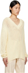 COMMAS Off-White V-Neck Sweater