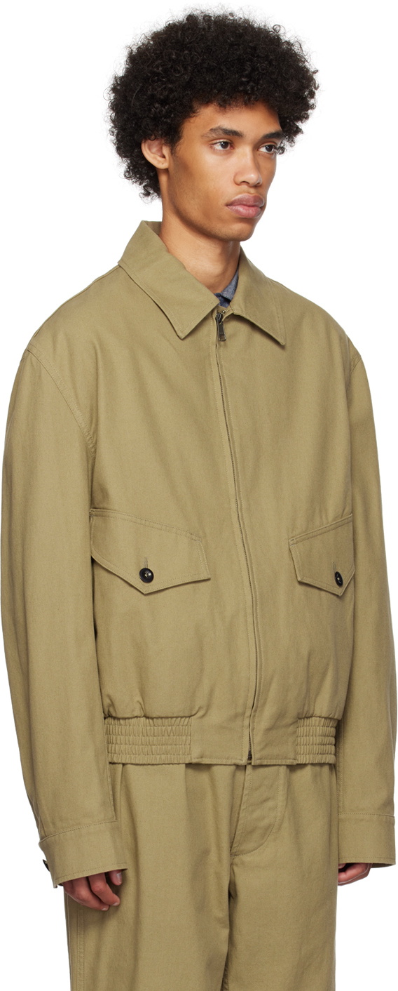 MHL by Margaret Howell Khaki Slant Pocket Bomber Jacket MHL
